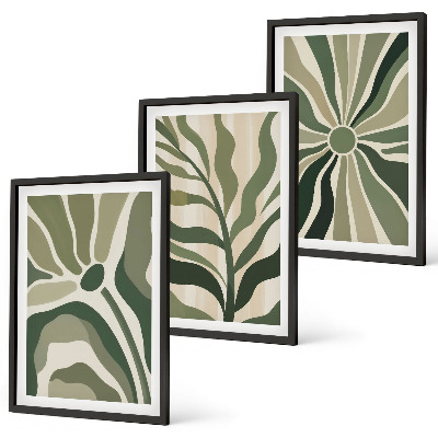 Set di quadri incorniciati Motivi vegetali verdi e beige