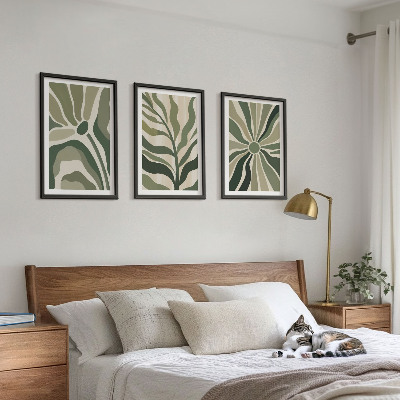 Set di quadri incorniciati Motivi vegetali verdi e beige