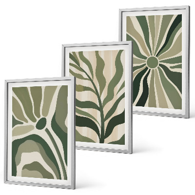 Set di quadri incorniciati Motivi vegetali verdi e beige