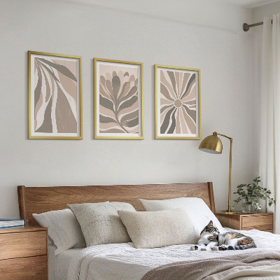 Set di 3 quadri Motivi astratti di piante