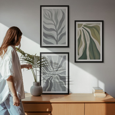 Composizione di quadri Motivi vegetali in verde