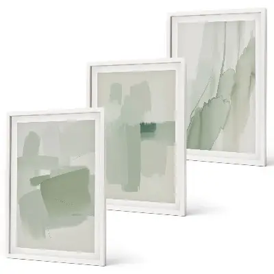 Set di 3 quadri con motivi astratti ad acquerello