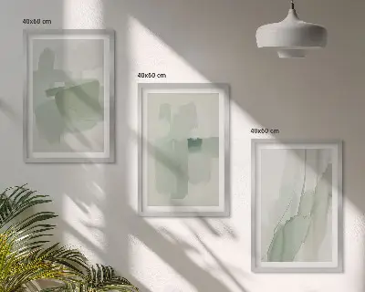 Set di 3 quadri con motivi astratti ad acquerello
