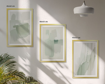 Set di 3 quadri Motivi astratti ad acquerello