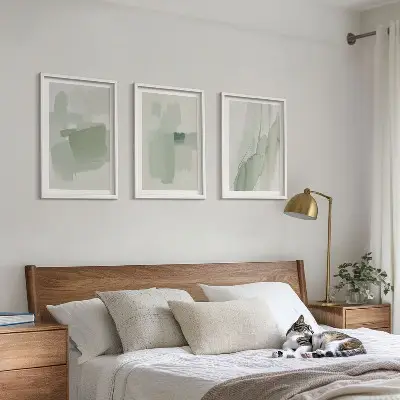 Set di 3 quadri con motivi astratti ad acquerello