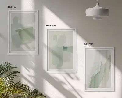 Set di 3 quadri con motivi astratti ad acquerello