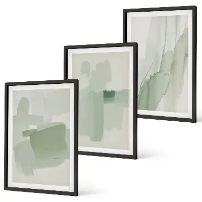 Set di 3 quadri con motivi astratti ad acquerello