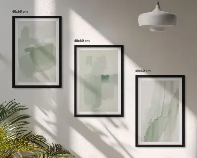 Set di 3 quadri con motivi astratti ad acquerello