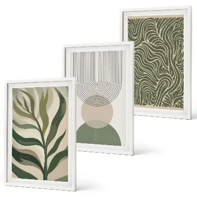 Set di quadri incorniciati con foglie dalle forme geometriche