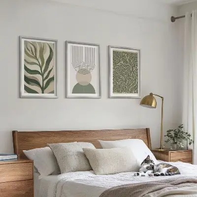Set di quadri incorniciati con foglie dalle forme geometriche