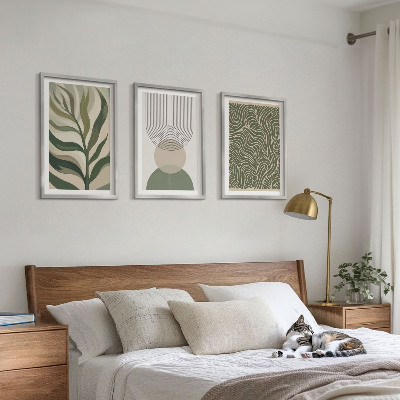 Set di quadri incorniciati Foglie dalle forme geometriche
