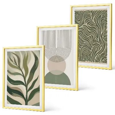 Set di quadri incorniciati con foglie dalle forme geometriche