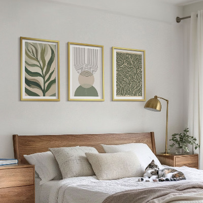 Set di quadri incorniciati Foglie dalle forme geometriche