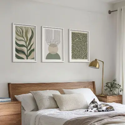 Set di quadri incorniciati con foglie dalle forme geometriche