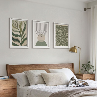 Set di quadri incorniciati Foglie dalle forme geometriche