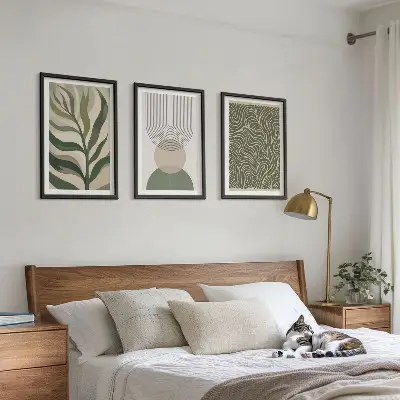 Set di quadri incorniciati con foglie dalle forme geometriche