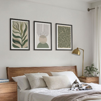 Set di quadri incorniciati Foglie dalle forme geometriche