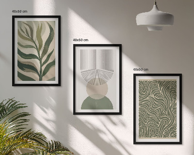 Set di quadri incorniciati Foglie dalle forme geometriche