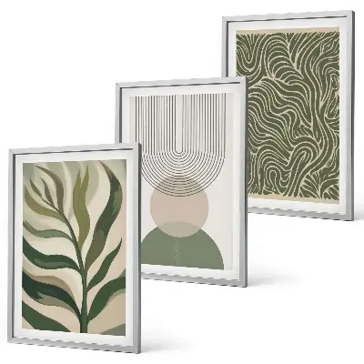 Set di quadri incorniciati con foglie dalle forme geometriche