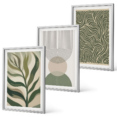 Set di quadri incorniciati Foglie dalle forme geometriche