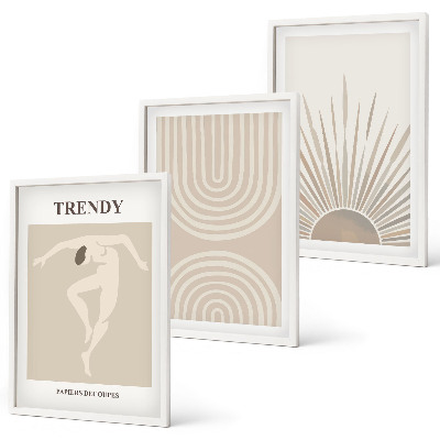 Set di quadri incorniciati Poster astratti in stile boho pastello
