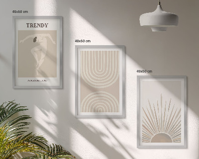Set di quadri incorniciati Poster astratti in stile boho pastello