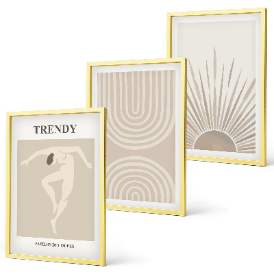 Set di quadri incorniciati Poster astratti in stile boho pastello