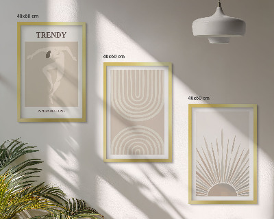 Set di quadri incorniciati Poster astratti in stile boho pastello
