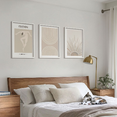 Set di quadri incorniciati Poster astratti in stile boho pastello