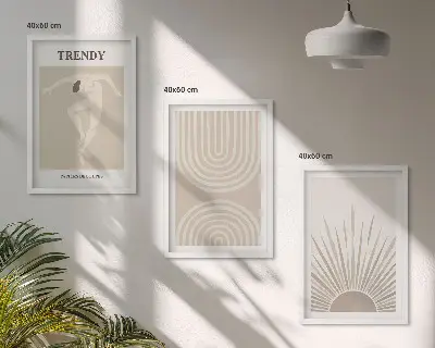 Set di quadri incorniciati con stampe astratte in stile boho pastello