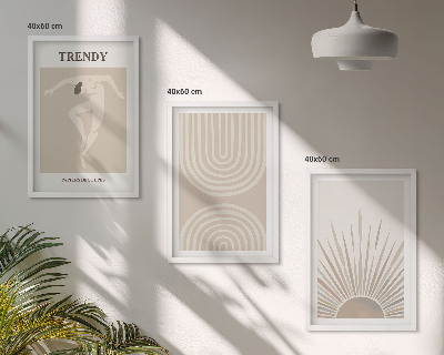 Set di quadri incorniciati Poster astratti in stile boho pastello