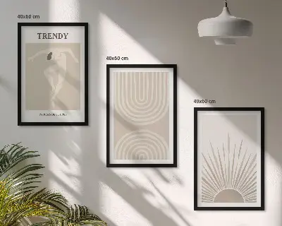 Set di quadri incorniciati con stampe astratte in stile boho pastello