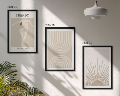 Set di quadri incorniciati Poster astratti in stile boho pastello
