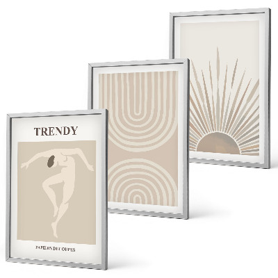 Set di quadri incorniciati Poster astratti in stile boho pastello