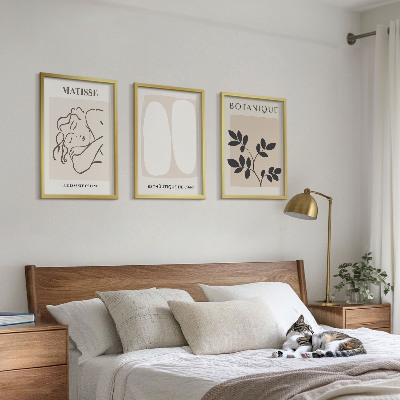 Set di 3 quadri I dipinti di piante eleganti di Matisse