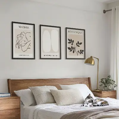 Set di 3 quadri con stampe di piante in stile Matisse