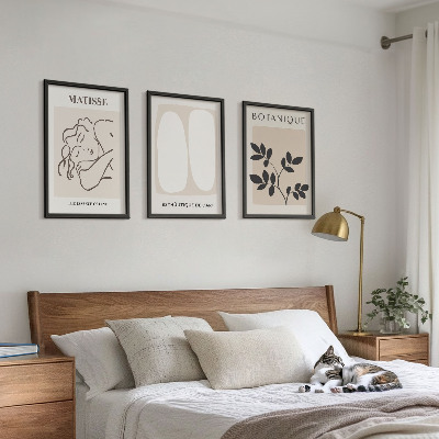Set di 3 quadri I dipinti di piante eleganti di Matisse