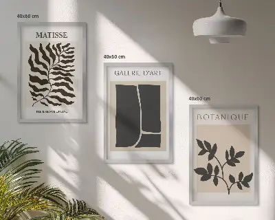 Composizione di quadri poster minimalisti con piante
