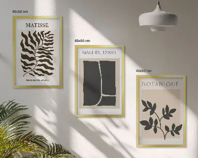 Composizione di quadri poster minimalisti con piante