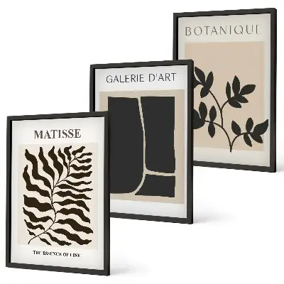 Composizione di quadri poster minimalisti con piante