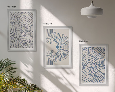Set di quadri incorniciati Linee astratte, onde e forme