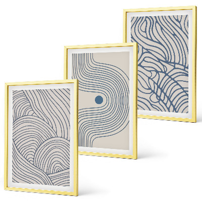 Set di quadri incorniciati Linee astratte, onde e forme