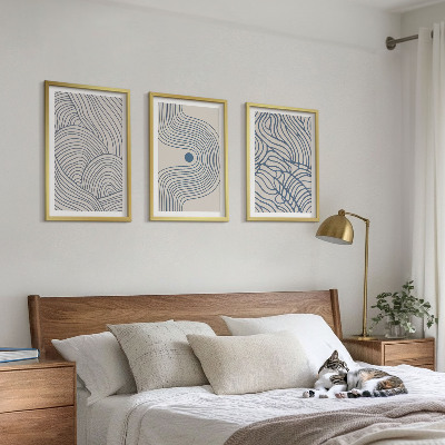 Set di quadri incorniciati Linee astratte, onde e forme