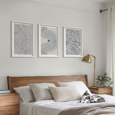 Set di quadri incorniciati Linee astratte, onde e forme