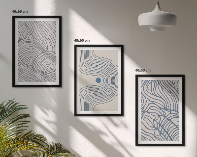 Set di quadri incorniciati Linee astratte, onde e forme