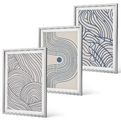 Set di quadri incorniciati Linee astratte, onde e forme