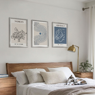 Composizione di quadri Poster astratti con linee di fiori