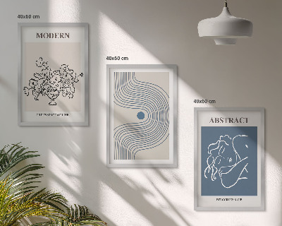 Composizione di quadri Poster astratti con linee di fiori