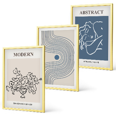 Composizione di quadri Poster astratti con linee di fiori