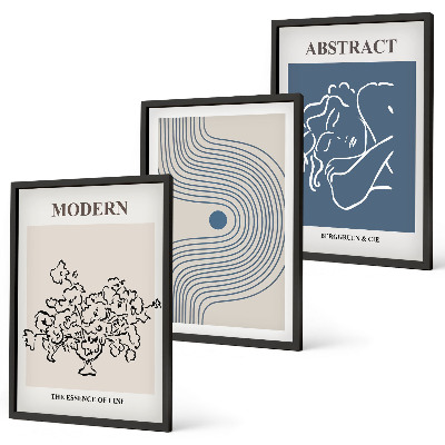 Composizione di quadri Poster astratti con linee di fiori